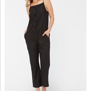 Black crisp cotton jumpsuit